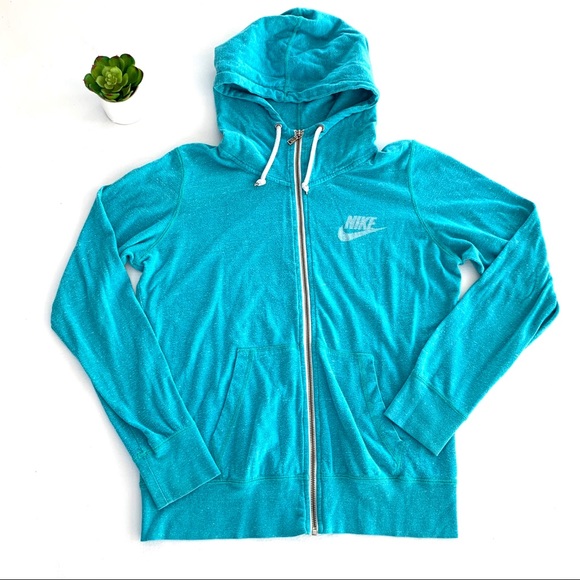 Nike Tops - NIKE full zip up lightweight cotton blend hoodie